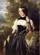 Franz Xaver Winterhalter A Swiss Girl from Interlaken oil painting picture wholesale
